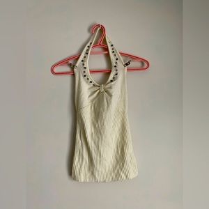 Cute one-strap around neck flower shirt